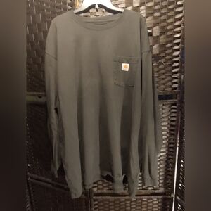 Carhartt Original Fit Army Green Long Sleeve Tee Mens 4XL